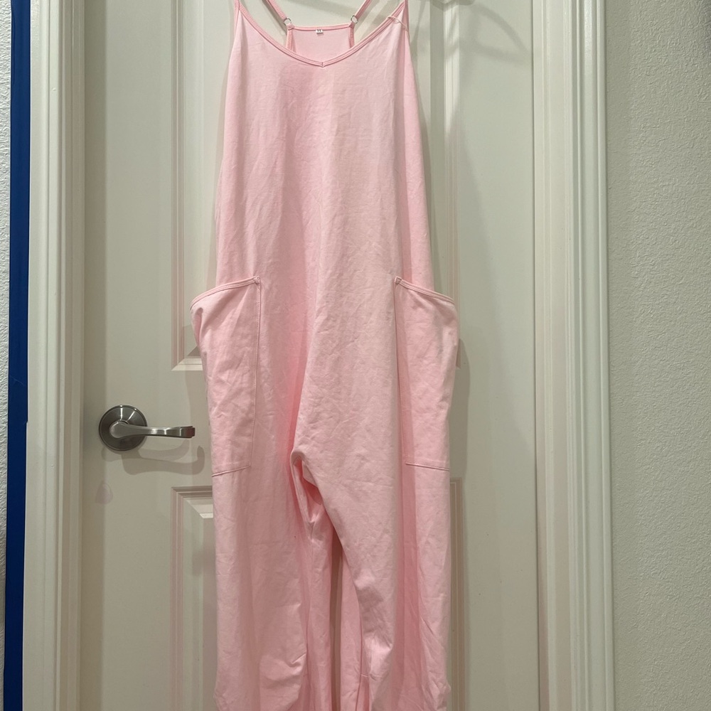 Pink Sleeveless Jumpsuit